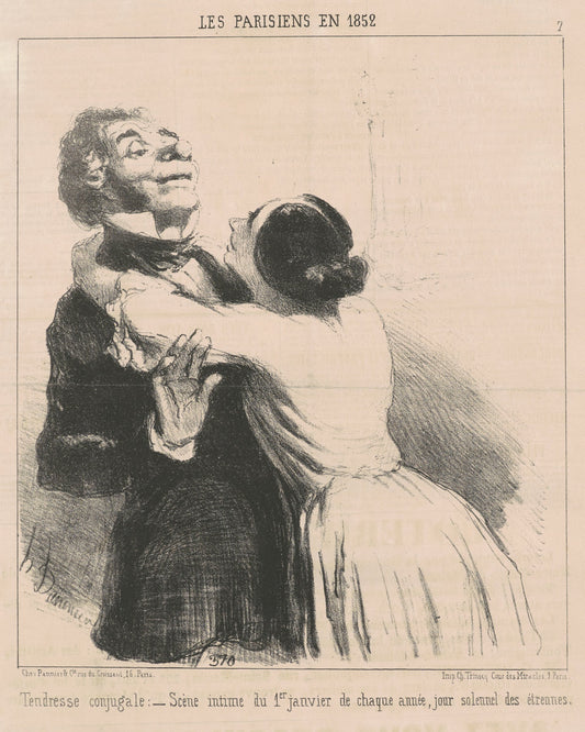 Tendresse conjugale by Honoré Daumier (French, 1808 - 1879), 16X12"(A3)Poster Print