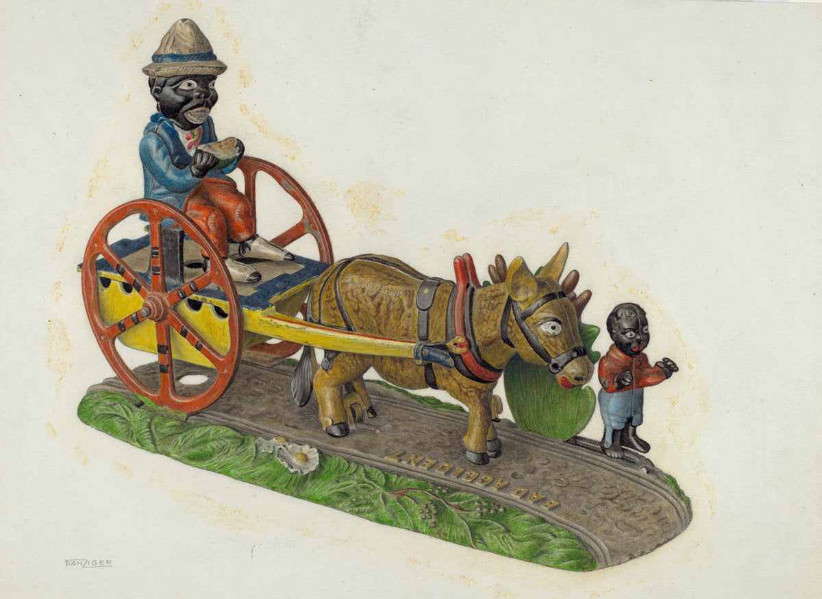 Toy Bank: Donkey and Cart by Isidore Danziger (American, active c. 1935), 16X12"(A3)Poster Print