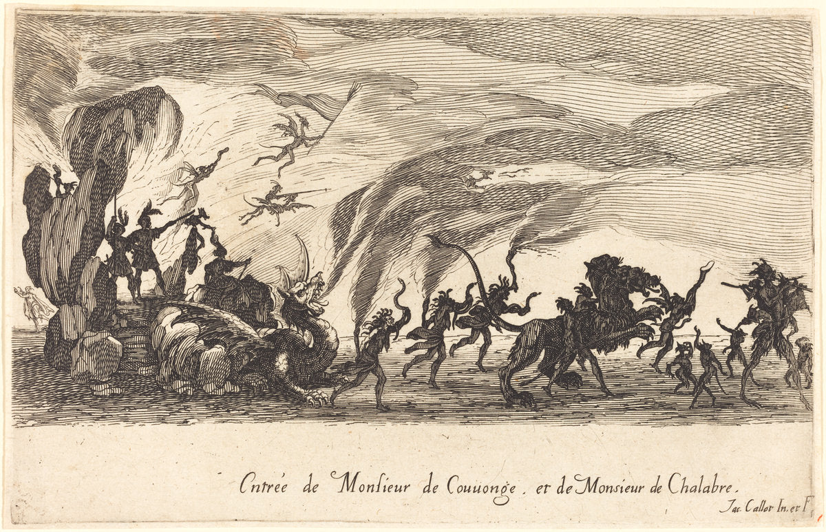 Entry of M. de Couvonge and M. de Chalabre by Jacques Callot (French, 1592 - 1635), 16X12"(A3)Poster Print
