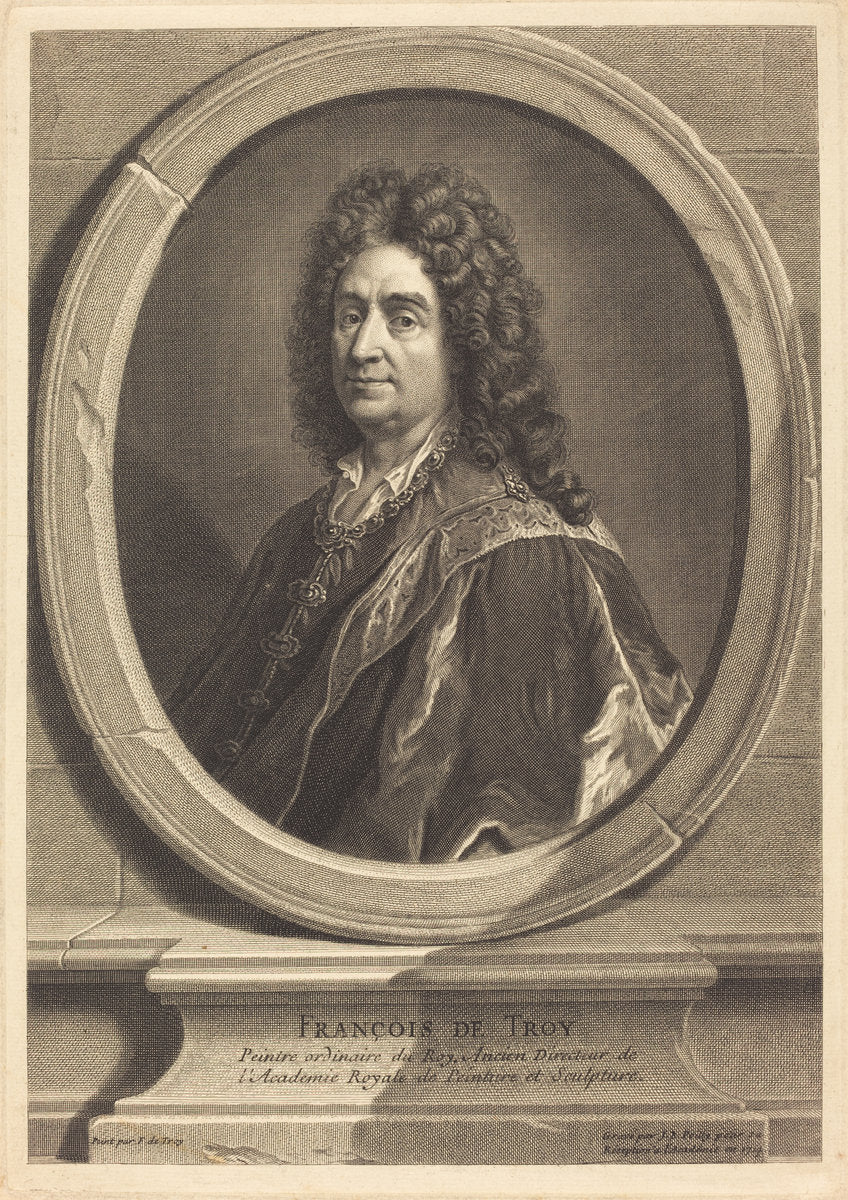Francois de Troy by Jean-Baptiste de Poilly after François de Troy (French, 1669 - 1728), 16X12"(A3)Poster Print
