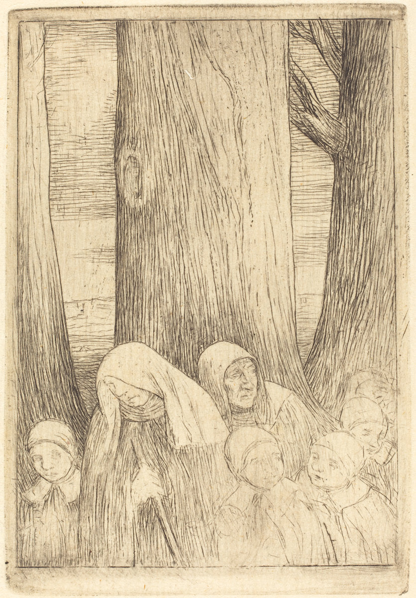 Orphans (Les orphelins (?)) by Alphonse Legros (French, 1837 - 1911), 16X12"(A3)Poster Print
