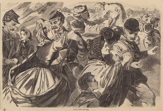 published 1863 by after Winslow Homer (Home from the War), 16X12"(A3)Poster Print