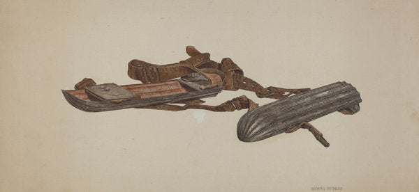 Snow Skates by Raymond Neumann (American, active c. 1935), 16X12"(A3)Poster Print