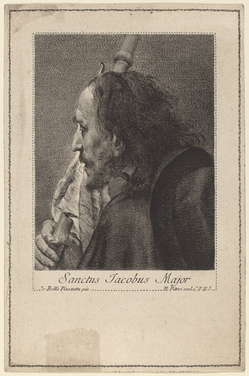 Sanctus Jacobus Major by Marco Alvise Pitteri after Giovanni Battista Piazzetta (Italian, 1702 - 1786), 16X12"(A3)Poster Print