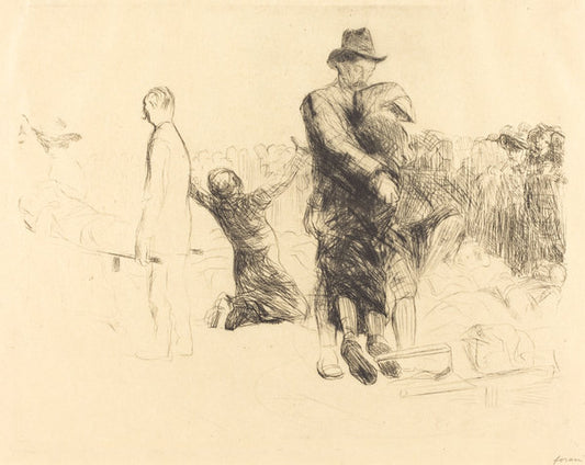 Lourdes, Transport of the Paralyzed by Jean-Louis Forain (French, 1852 - 1931), 16X12"(A3)Poster Print