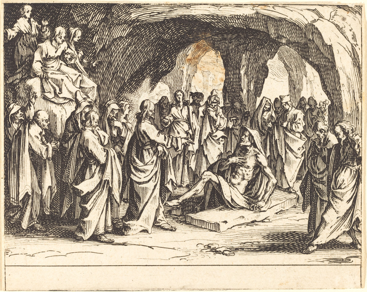 Raising of Lazarus by Jacques Callot (French, 1592 - 1635), 16X12"(A3)Poster Print