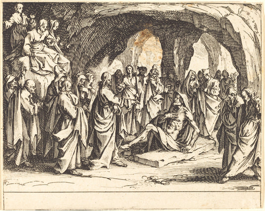 Raising of Lazarus by Jacques Callot (French, 1592 - 1635), 16X12"(A3)Poster Print