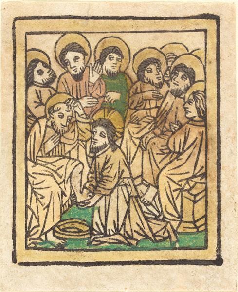 c. 1490 by German 15th Century (Christ Washing the Apostles' Feet), 16X12"(A3)Poster Print