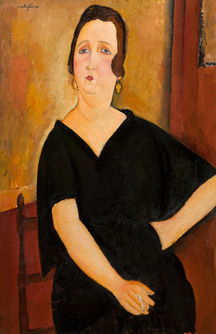 Madame Amédée (Woman with Cigarette) by Amedeo Modigliani (Italian, 1884 - 1920), 16X12