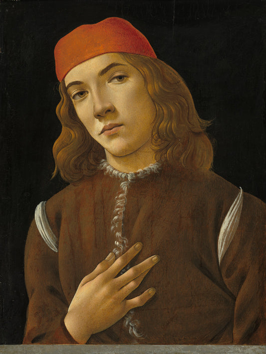 Portrait of a Youth by Sandro Botticelli (Florentine, 1446 - 1510), 16X12"(A3)Poster Print