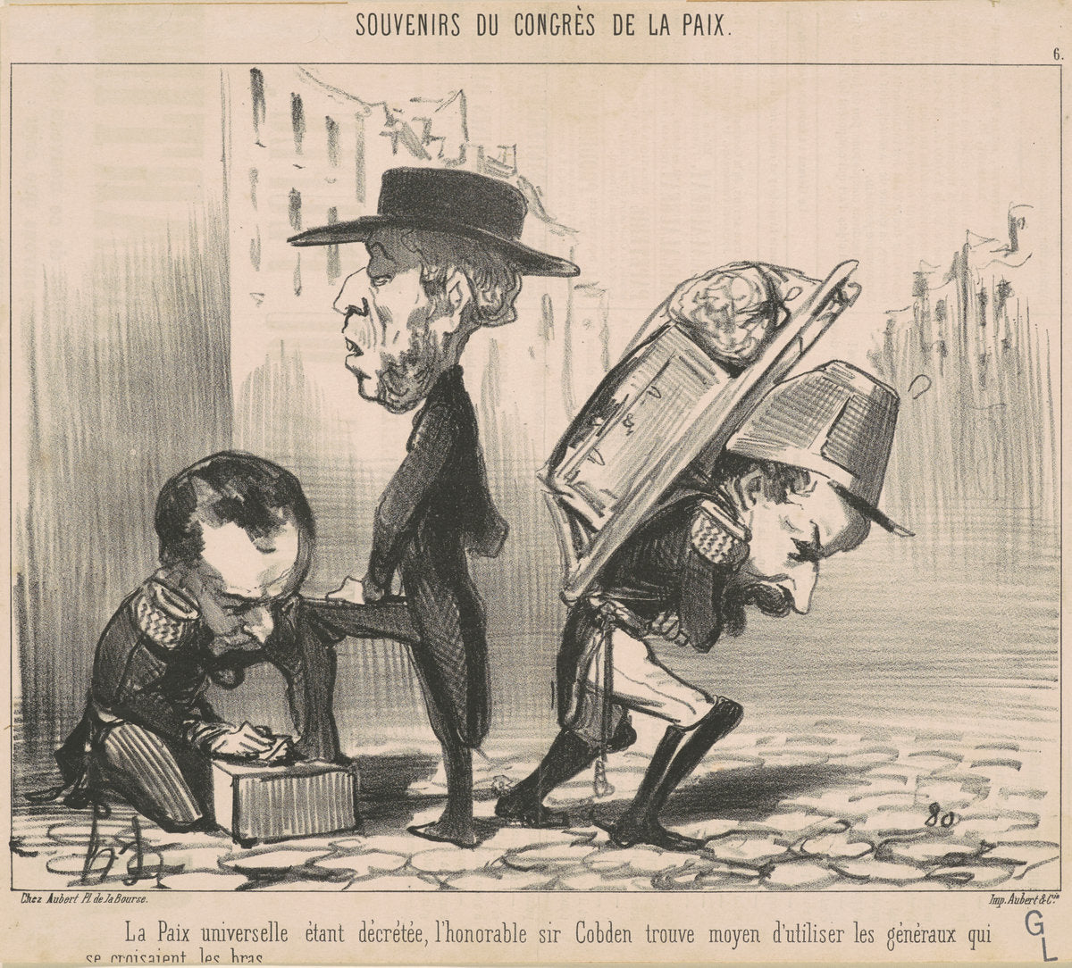 La paix universelle étant décrétée ... by Honoré Daumier (French, 1808 - 1879), 16X12"(A3)Poster Print