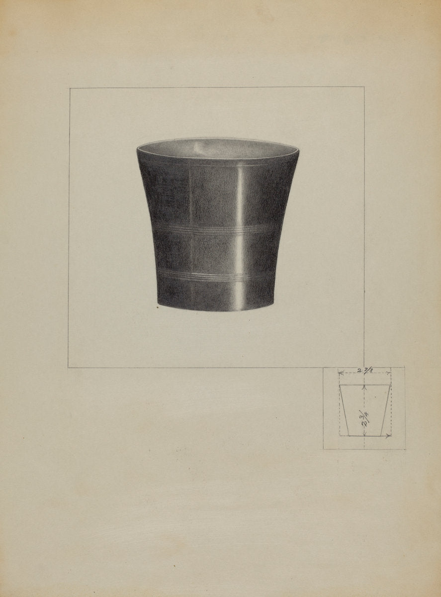 Pewter Beaker by Anna Aloisi (American, born c. 1890, died early 1950s), 16X12"(A3)Poster Print