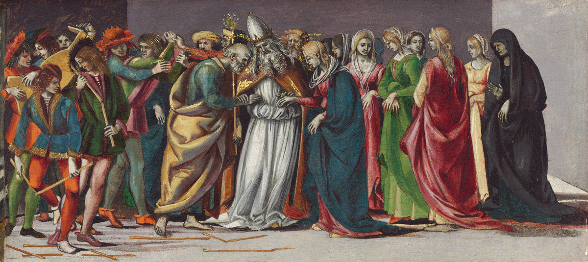 The Marriage of the Virgin by Luca Signorelli (Umbrian, 1445/1450 - 1523), 16X12"(A3)Poster Print