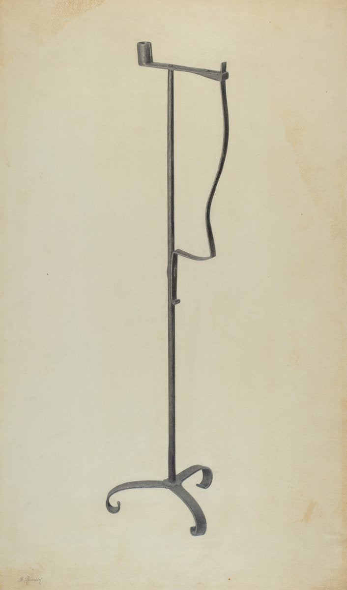 Rush and Candle Stand by Benjamin Resnick (American, active c. 1935), 16X12"(A3)Poster Print
