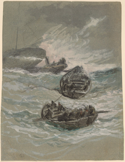 The Shipwreck by Elihu Vedder (American, 1836 - 1923), 16X12"(A3)Poster Print