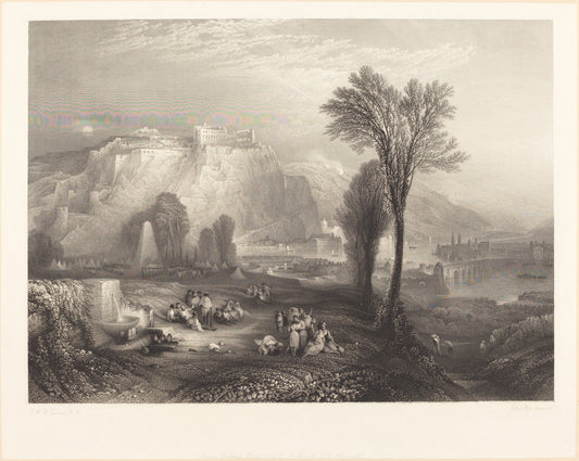 Ehrenbreitstein by John Pye after Joseph Mallord William Turner (British, 1782 - 1874), 16X12"(A3)Poster Print