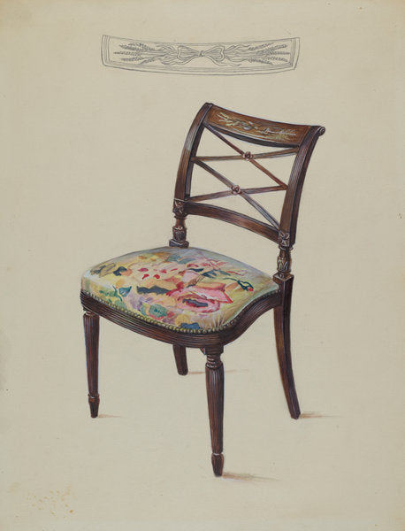 Side Chair by Mina Lowry (American, 1894 - 1942), 16X12"(A3)Poster Print