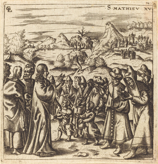 Christ Rebukes the Scribes and Pharisees by Léonard Gaultier (French, 1561 - 1641), 16X12"(A3)Poster Print