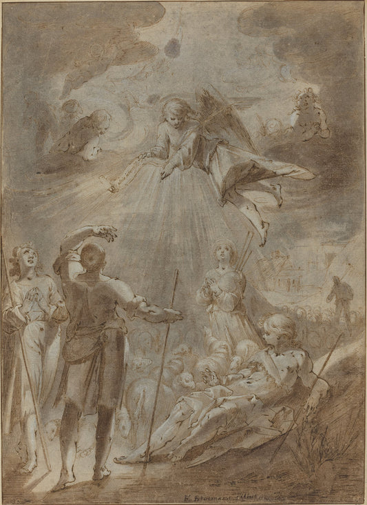 Annunciation to the Shepherds by Gerrit Pietersz Sweelinck (Dutch, 1566 - 1645 or before), 16X12"(A3)Poster Print
