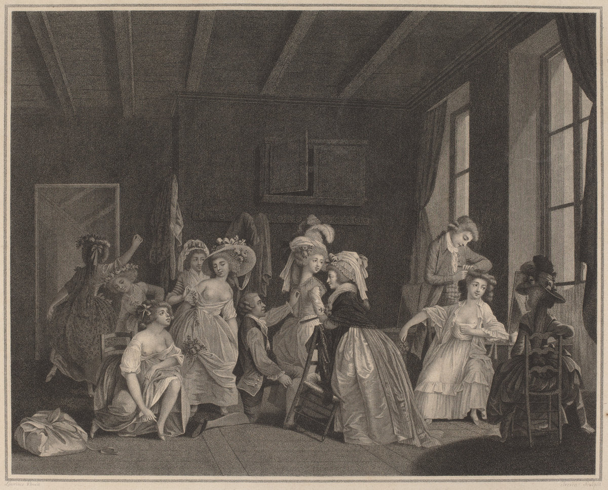 The Preparations for the Ballet by Salvatore Tresca after Nicolas Lavreince (Italian, probably 1750 - 1815), 16X12"(A3)Poster Print
