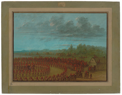 War Dance of the Saukies by George Catlin (American, 1796 - 1872), 16X12"(A3)Poster Print