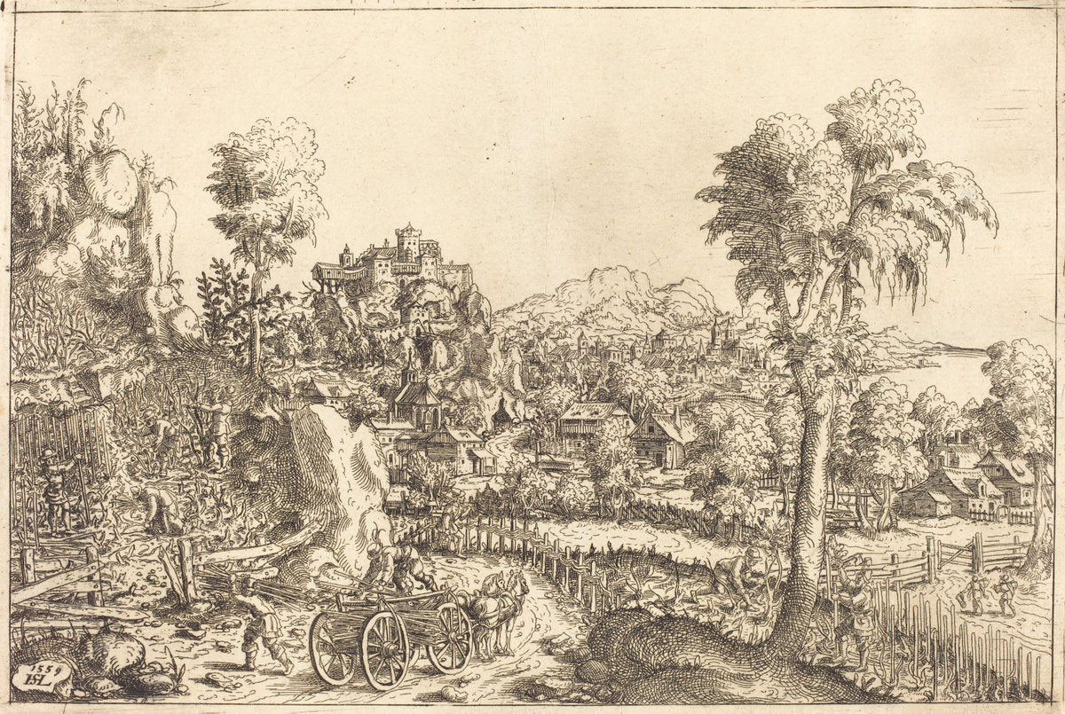 Landscape with a Vineyard by Hanns Lautensack (German, 1524 - 1561/1566), 16X12"(A3)Poster Print