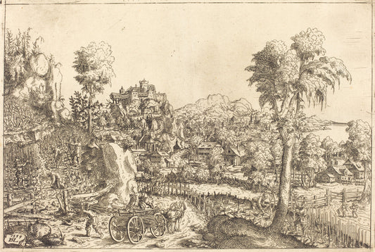Landscape with a Vineyard by Hanns Lautensack (German, 1524 - 1561/1566), 16X12"(A3)Poster Print