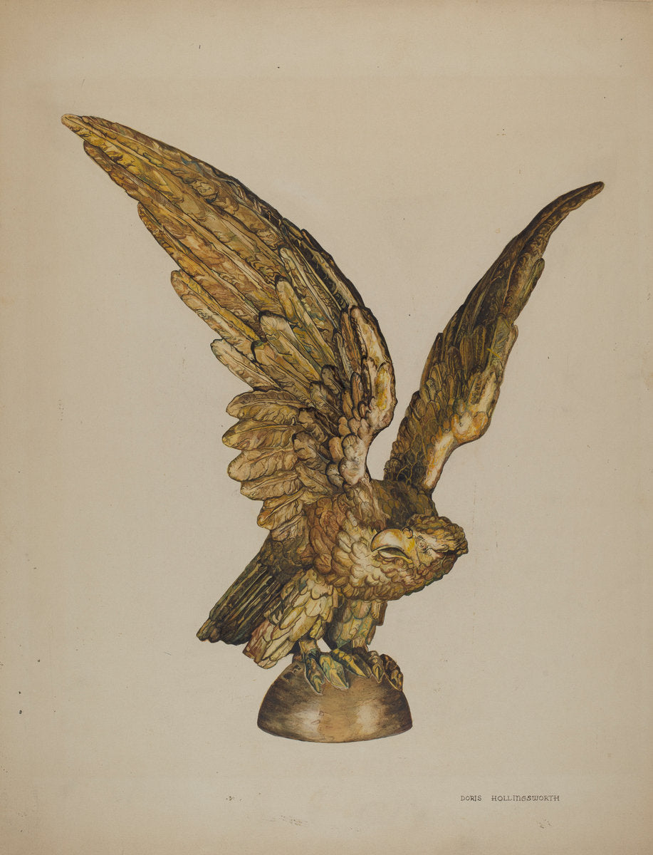 Metal Eagle by Doris Hollingsworth (American, active c. 1935), 16X12"(A3)Poster Print