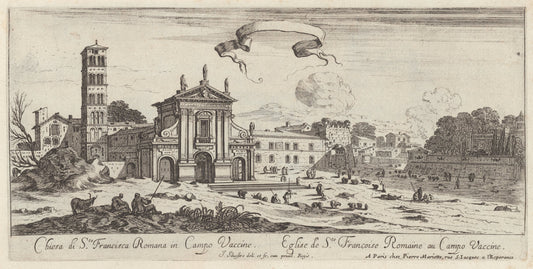 Chiesa di Sta Francisca Romana in Campo Vaccine by Israël Silvestre (French, 1621 - 1691), 16X12"(A3)Poster Print