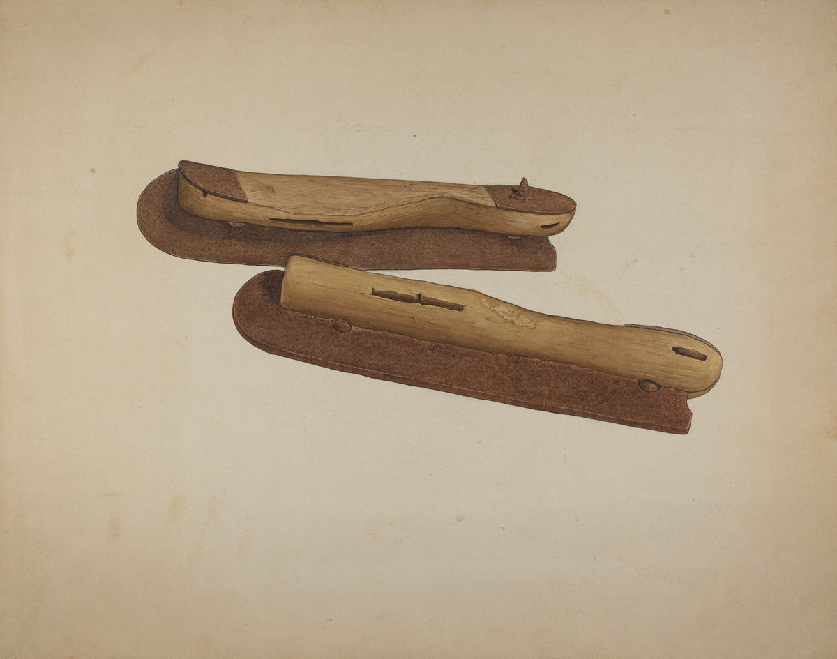 Ice Skates by Harley Kempter (American, active c. 1935), 16X12"(A3)Poster Print