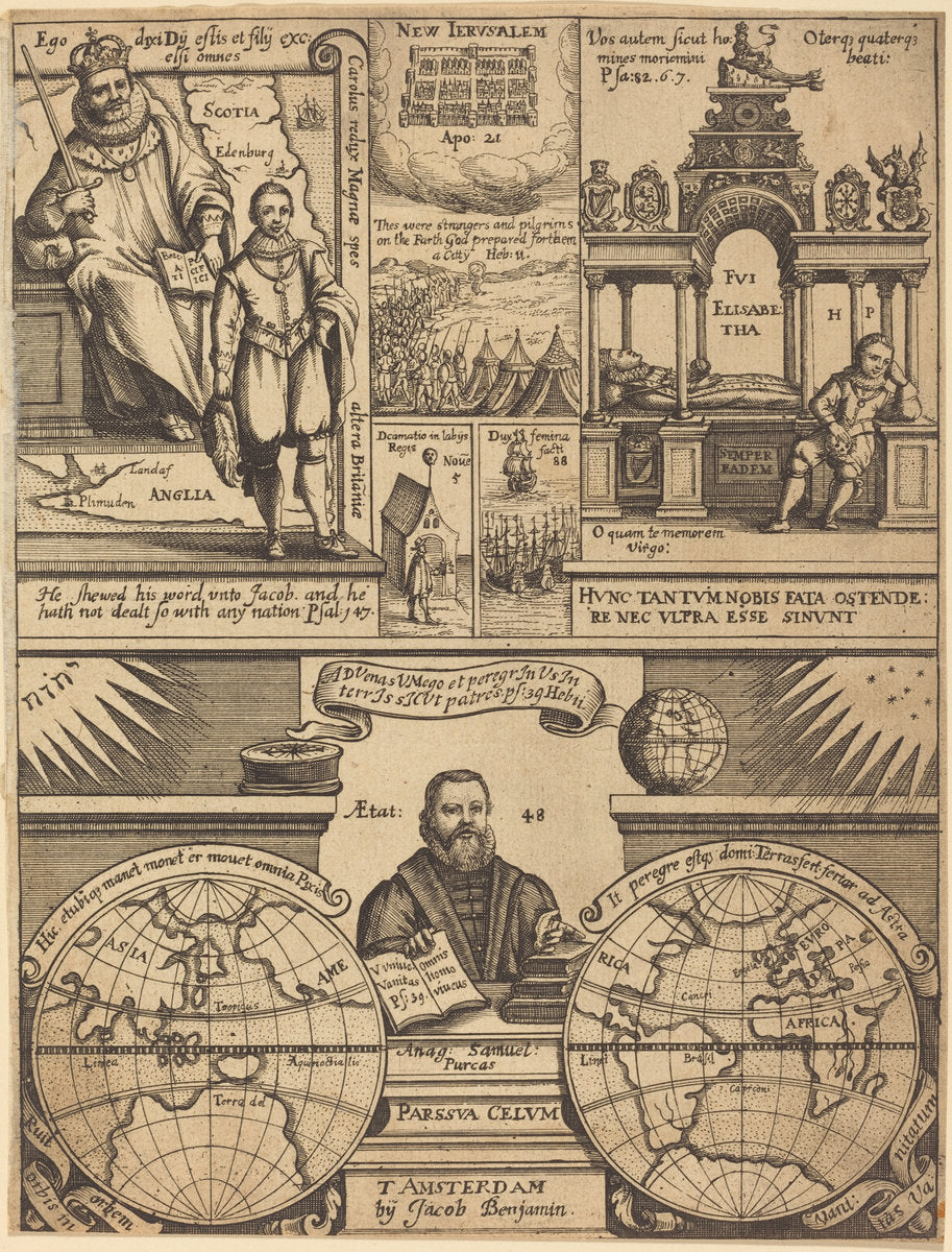 published 1655 by British 17th Century (Frontispiece), 16X12"(A3)Poster Print
