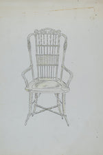 Chinese Cane Chair by Sebastian Simonet (American, active c. 1935), 16X12"(A3)Poster Print