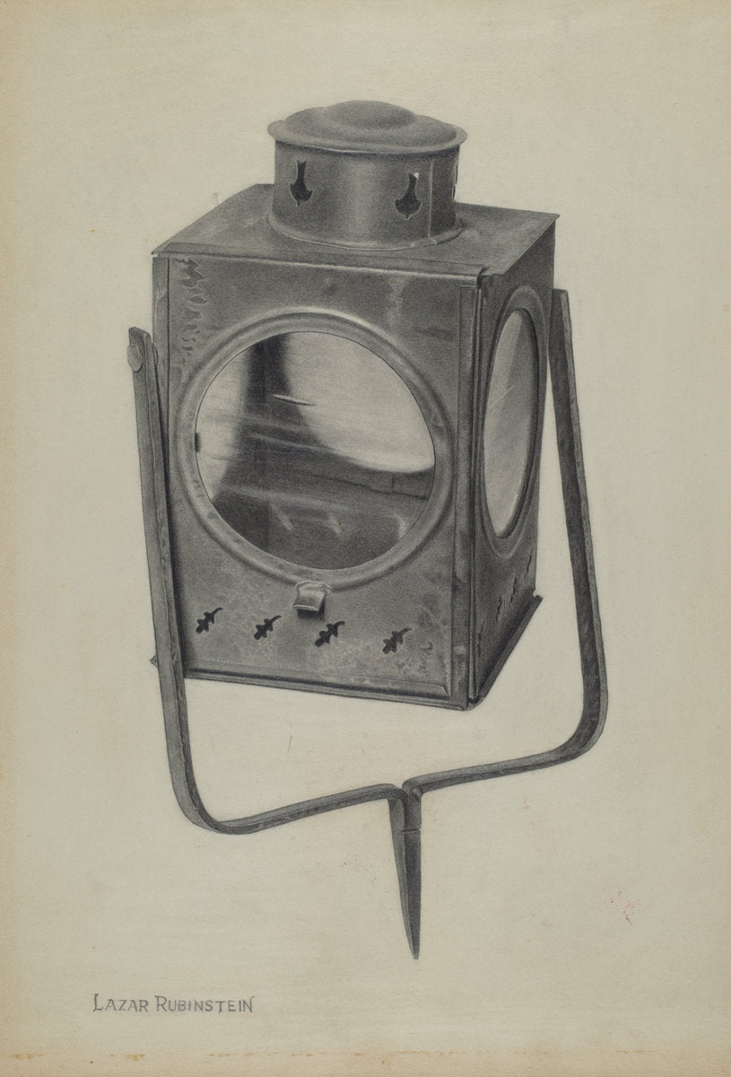 Square Lantern by Lazar Rubinstein (American, active c. 1935), 16X12"(A3)Poster Print