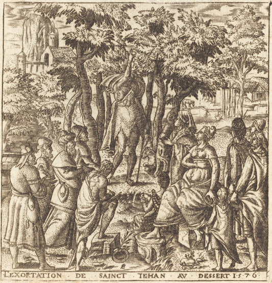 The Preaching of John the Baptist in the Wilderness by Léonard Gaultier (French, 1561 - 1641), 16X12"(A3)Poster Print