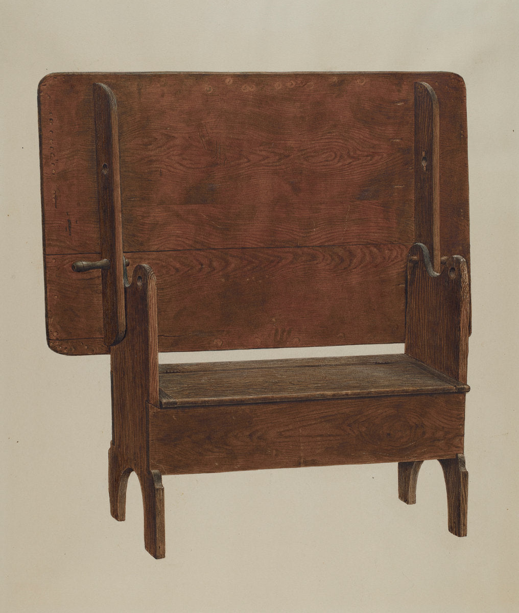 Settle-table by Harry Eisman (American, active c. 1935), 16X12"(A3)Poster Print