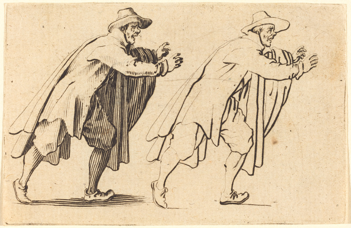 Man Moving Abruptly by Jacques Callot (French, 1592 - 1635), 16X12"(A3)Poster Print