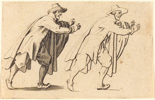 Man Moving Abruptly by Jacques Callot (French, 1592 - 1635), 16X12"(A3)Poster Print