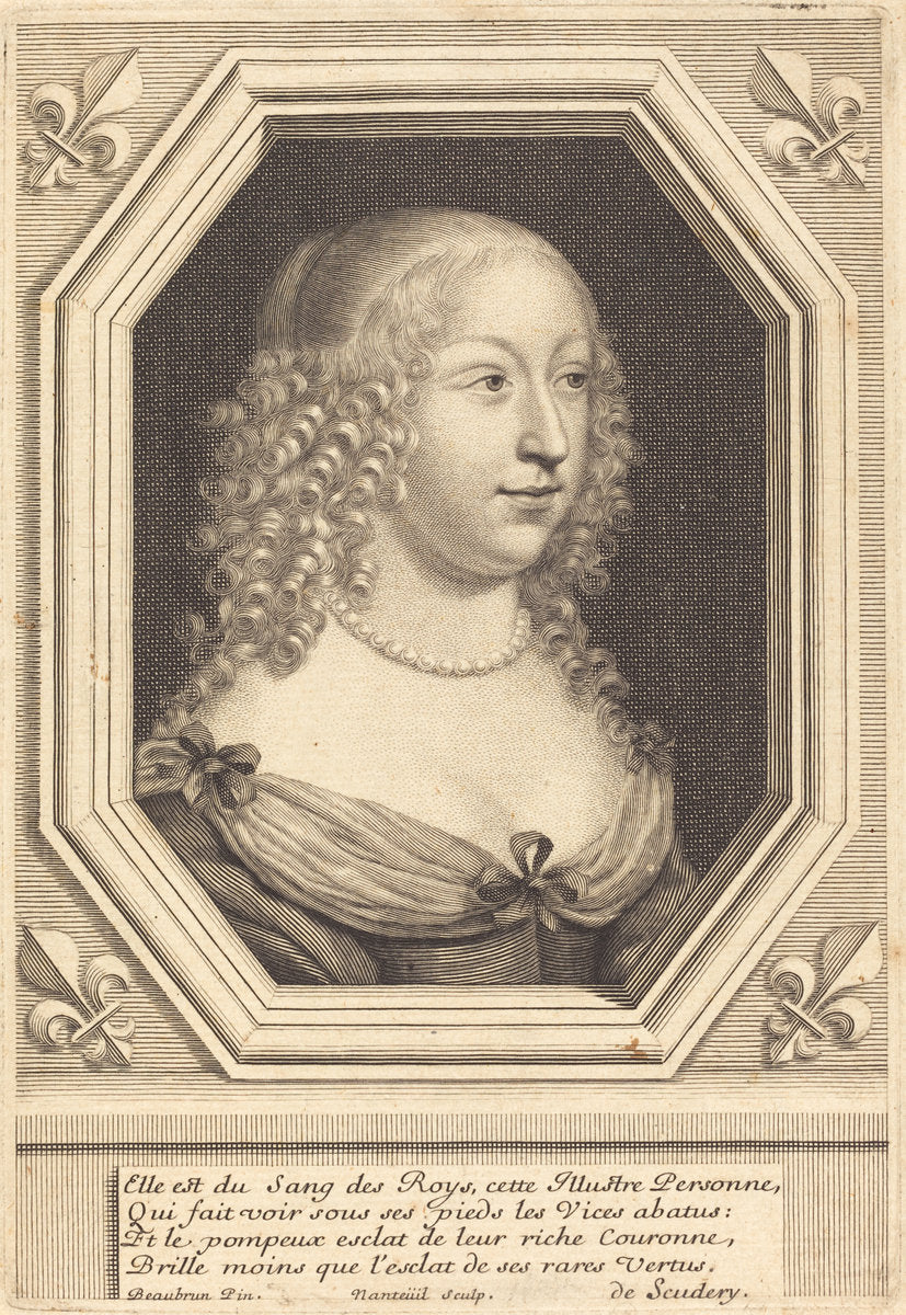 Marie d'Orléans-Longueville, Duchesse de Nemours by Robert Nanteuil after Henri Beaubrun (French, 1623 - 1678), 16X12"(A3)Poster Print