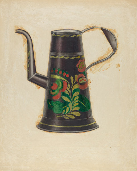 Toleware Teapot by Ernest Graham (American, active c. 1935), 16X12"(A3)Poster Print