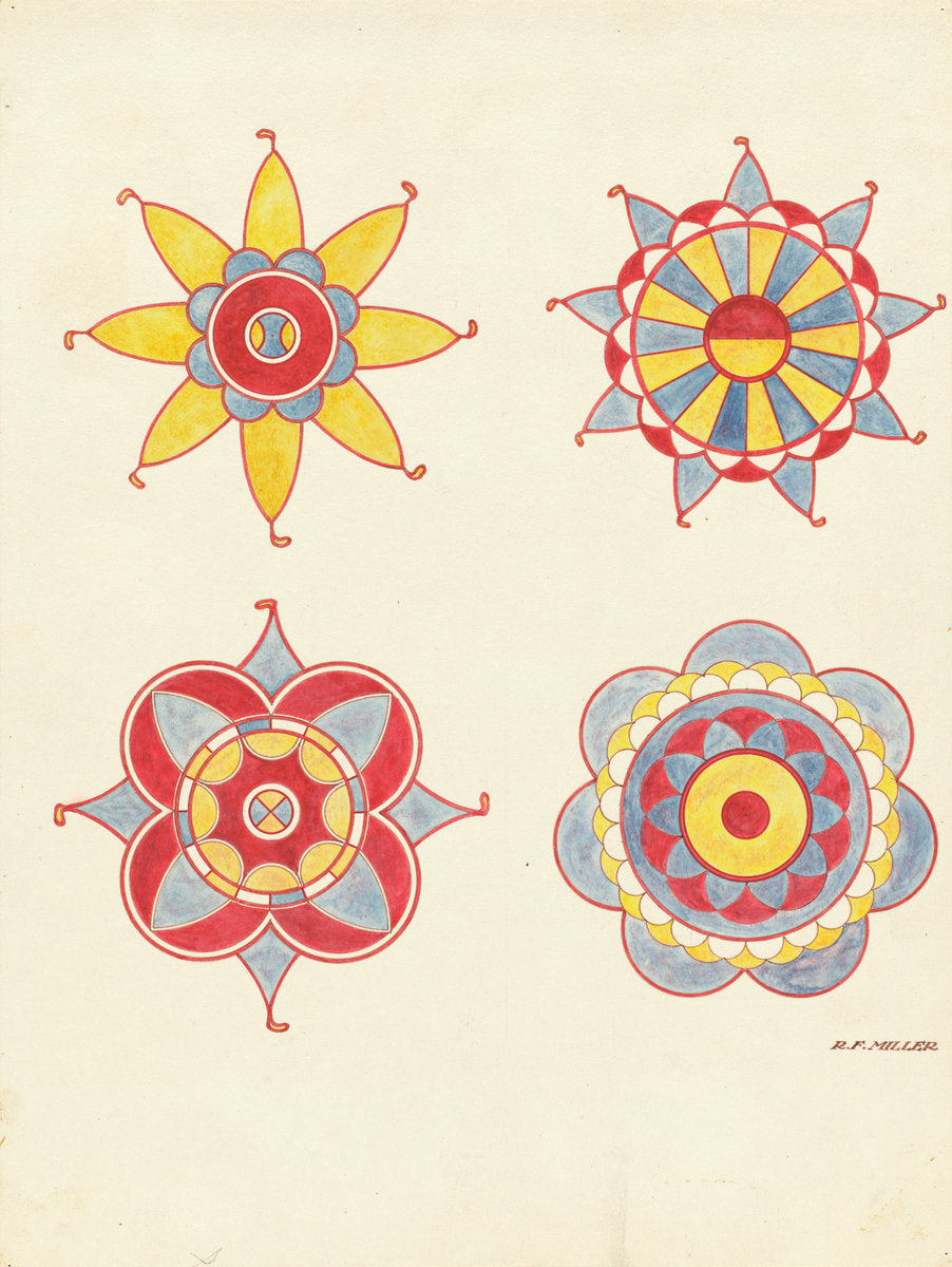 Ceiling Decoration, Detail of (From a Restoration) by Randolph F. Miller (American, active c. 1935), 16X12"(A3)Poster Print