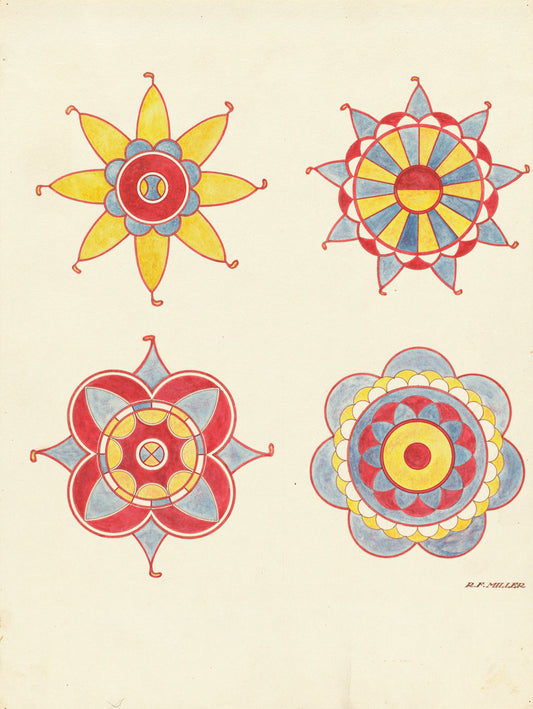 Ceiling Decoration, Detail of (From a Restoration) by Randolph F. Miller (American, active c. 1935), 16X12"(A3)Poster Print