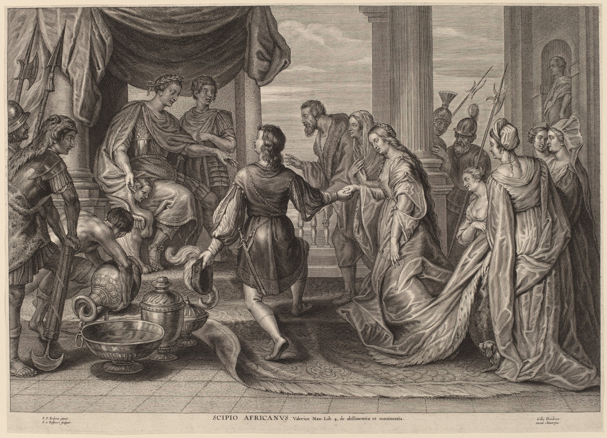 Scipio Africanus by Schelte Adams Bolswert after Sir Peter Paul Rubens (Flemish, 1586 - 1659), 16X12"(A3)Poster Print