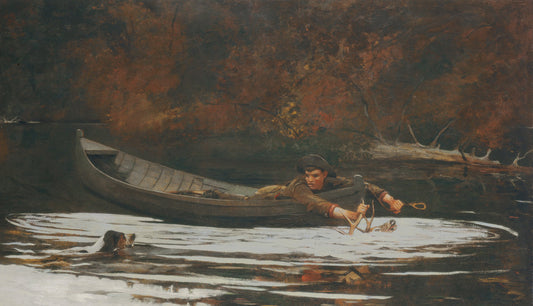 Hound and Hunter by Winslow Homer (American, 1836 - 1910), 16X12"(A3)Poster Print