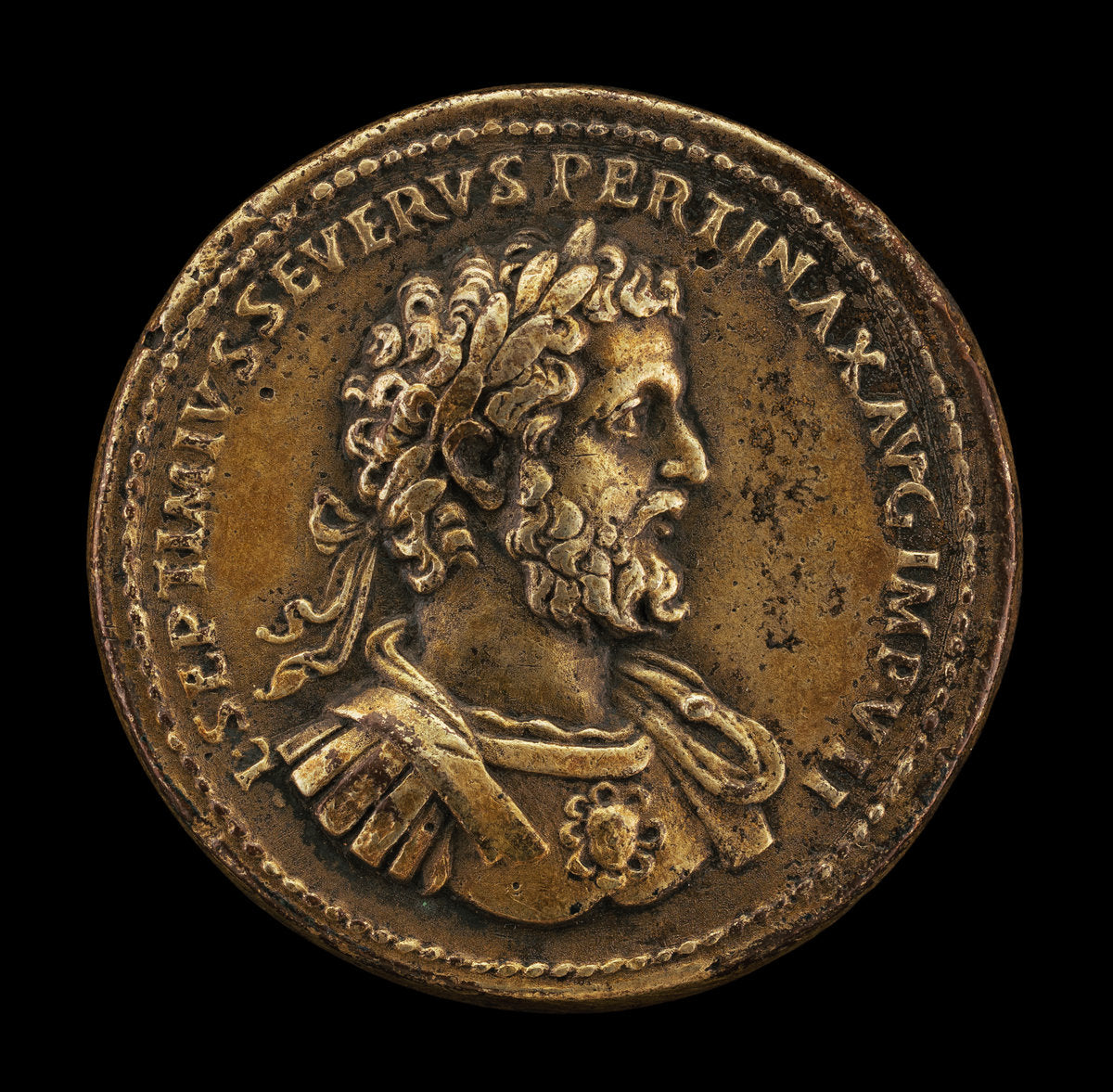 Septimius Severus, Emperor, reigned A.D. 193-211 [obverse] by Giovanni da Cavino (Paduan, 1500 - 1570), 16X12"(A3)Poster Print