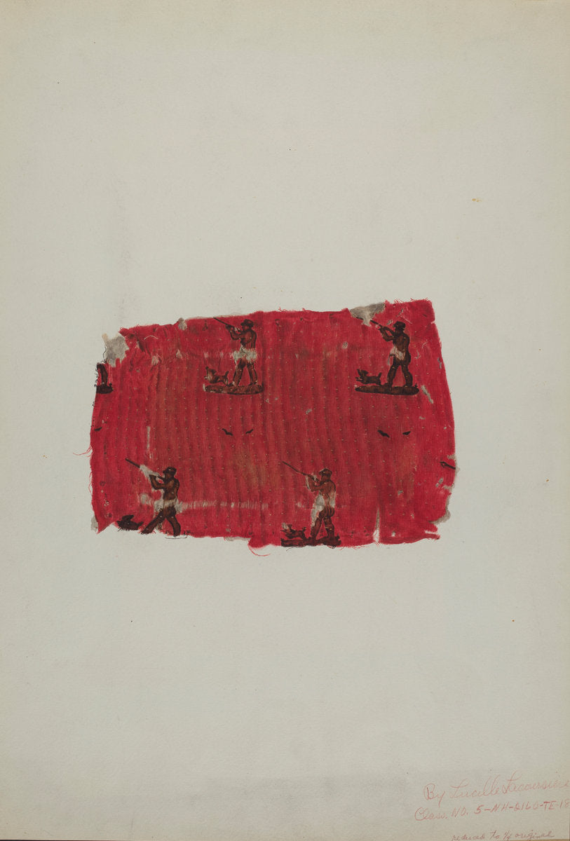 Textile - Piece of Old Quilted Cloth by Lucille Lacoursiere (American, active c. 1935), 16X12"(A3)Poster Print