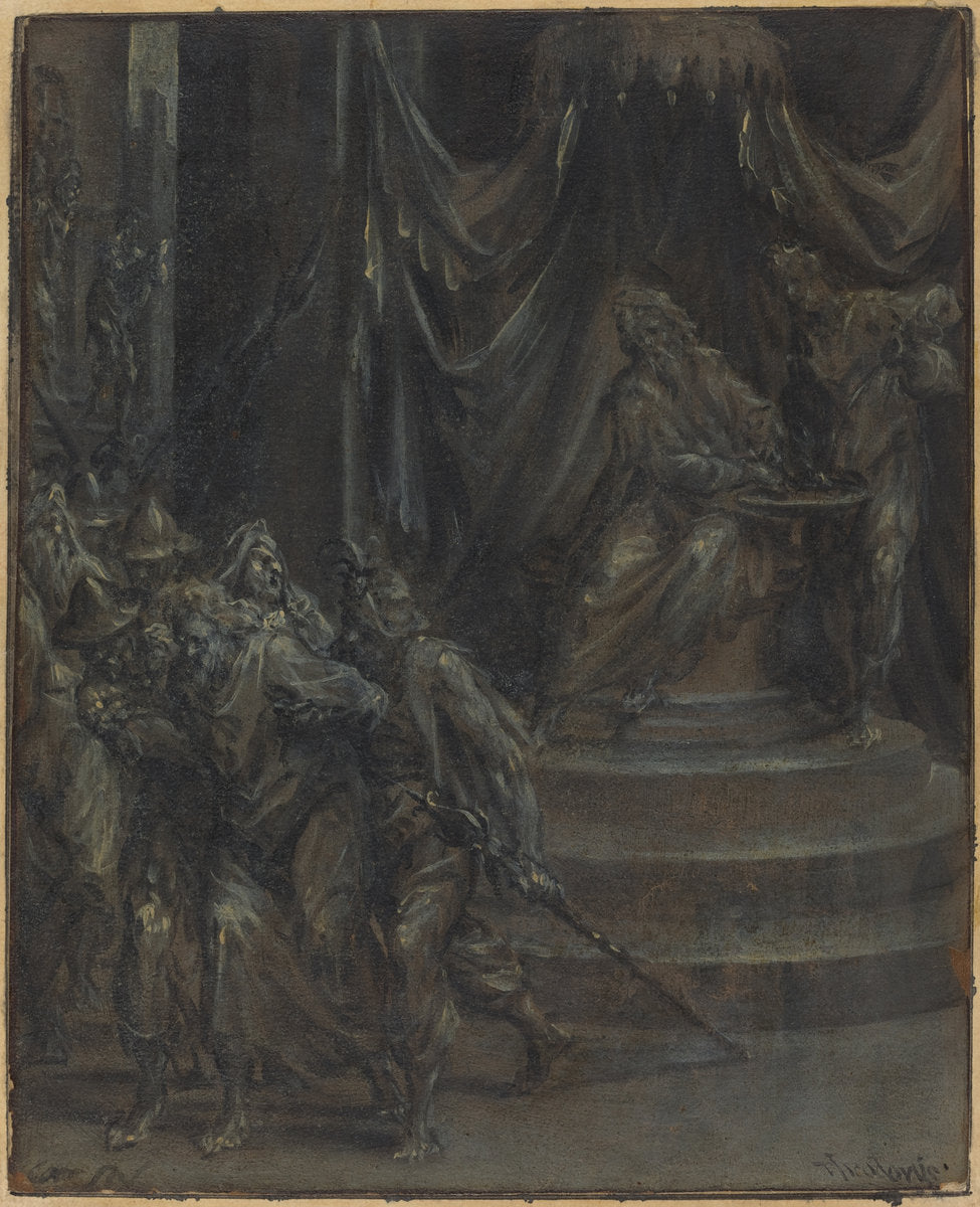 Pilate Washing His Hands as Christ Is Led Away by Dirck Barendsz (Dutch, 1534 - 1592), 16X12"(A3)Poster Print