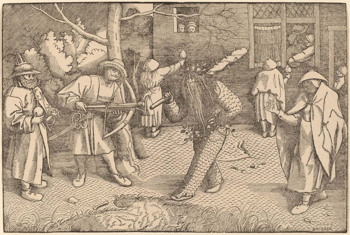 1566 by after Pieter Bruegel the Elder (The Masquerade of Ourson and Valentin), 16X12"(A3)Poster Print
