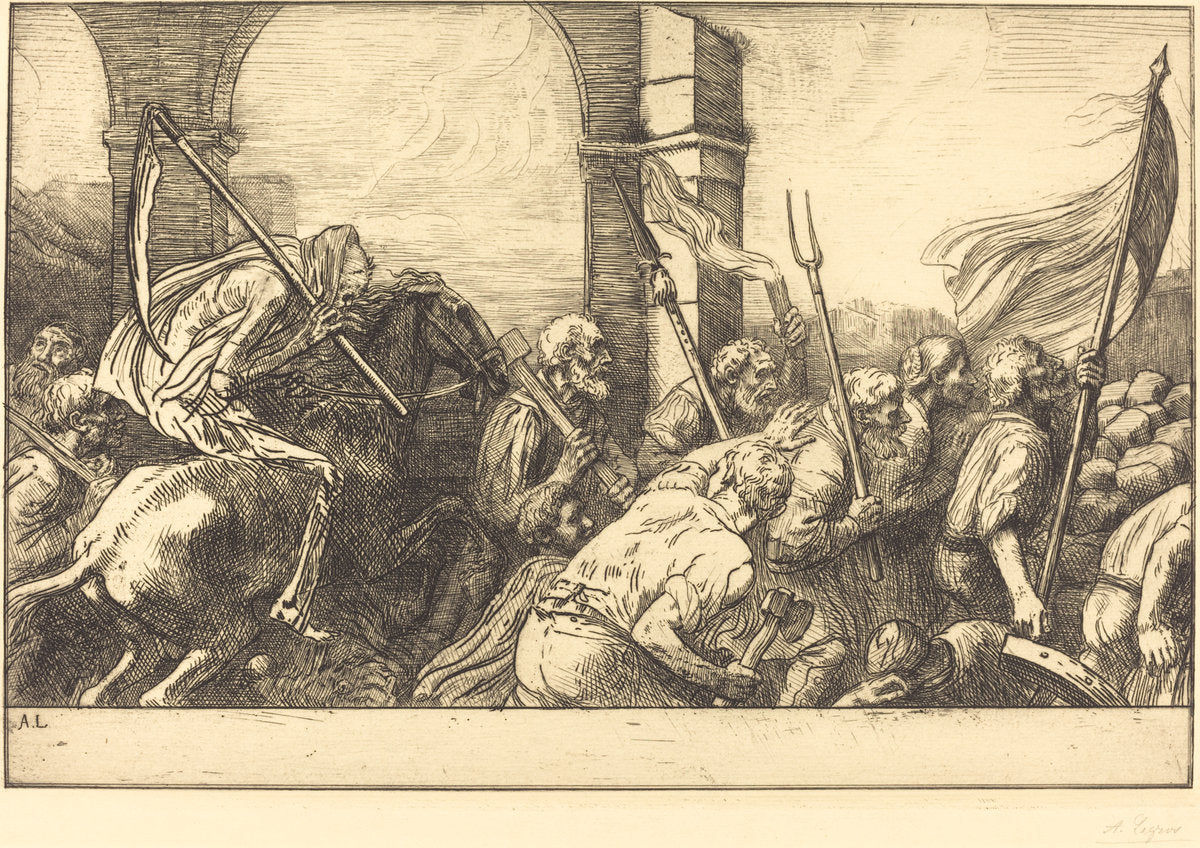 The Triumph of Death: Departure (Le triomphe de la mort: Le depart) by Alphonse Legros (French, 1837 - 1911), 16X12"(A3)Poster Print