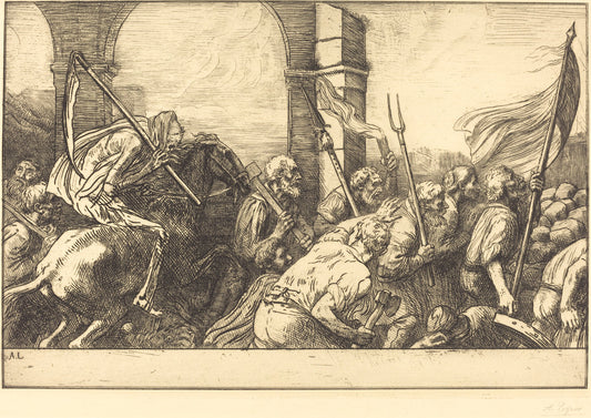 The Triumph of Death: Departure (Le triomphe de la mort: Le depart) by Alphonse Legros (French, 1837 - 1911), 16X12"(A3)Poster Print