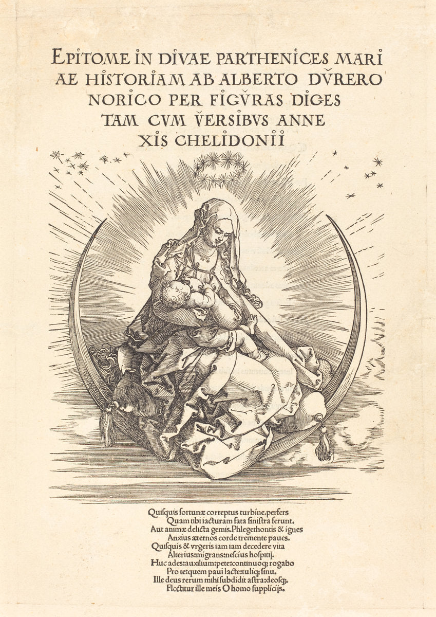 The Madonna on the Crescent by Albrecht Dürer (German, 1471 - 1528), 16X12"(A3)Poster Print